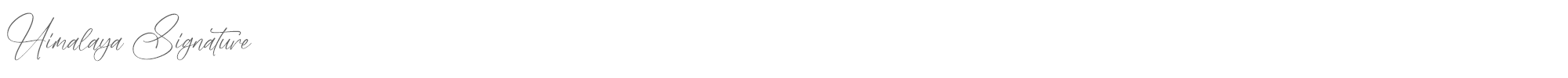 Sample characters Himalaya Signature Font